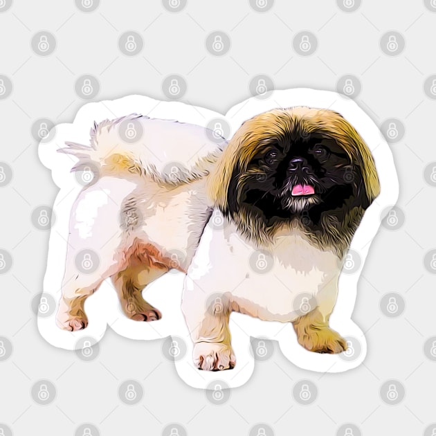 Pekingese Dog Adorable Pekinese Puppy Face Sticker by ElegantCat